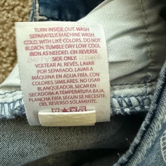 No Boundaries Blue Jean Shorts with Butterfly Print - Picture 3 of 6